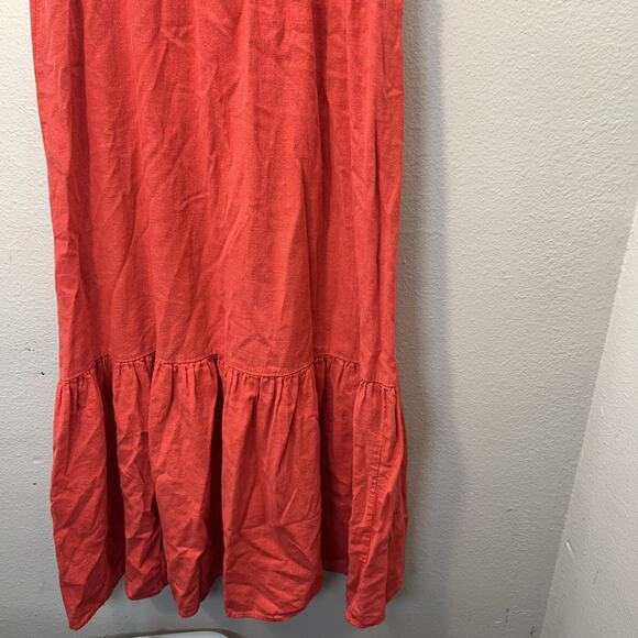 For Cynthia SZ M Linen Blend Maxi Dress Lagenlook Coastal Cottagecore Flutter - Picture 4 of 13